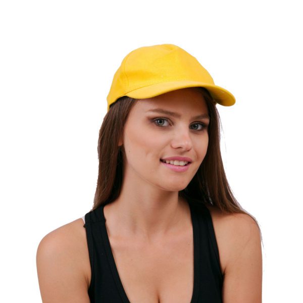 כובע חמש פאנל כותנה ברש צהוב