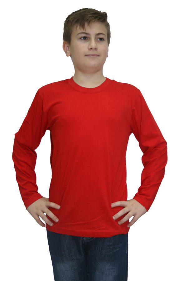 חולצת טריקו לילד שרוול ארוך אדום